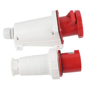 380-415V 63A Electrical Cord Connector, Waterproof 3P+N+E 5 Pin Power Socket for 6-16mm² Cable, Sockets, Converters