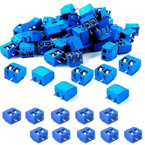 60 قطعة 2P 5.08 مللي متر تباعد PCB جبل المسمار كتل طرفية المقبس شرائط لاردوينو ، الأزرق 300 فولت/16A in Kuwait