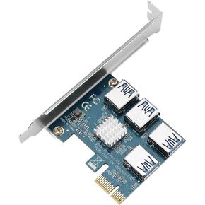 PCI-E 1X to 4 Port PCI-E 16X USB3.0 Expansion Board Card PCIE 1X to 16X USB3.0 Graphics Card Extension Cable