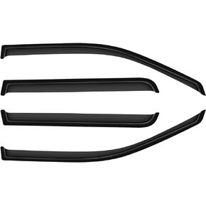ROADFAR Side Window Deflectors Fit for 2004-2007 For Ford For F-150 Out-Channel Sun Rain Guards Side Window Deflectors Dark Black Tape-On Outside Mount Window Shields Black 4-Pieces Set
