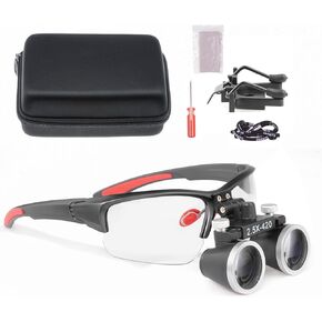 Loupes 2.5X 3.5X Magnification Binocular Magnifier Optical Glass Lens (3.5X, Purple)