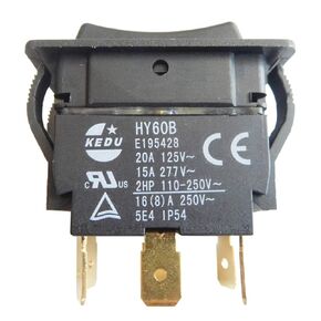 KEDU HY60B 125/250V 20/15A 6 Pins Rocker Switch ON-Off-ON Push Button Switches Arc Pushbutton Switch for Industrial Electric Power Tools and Machine Tool Equipment Control