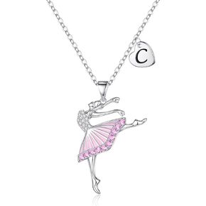 Necklaces for Girls Teen Girls, Dance Recital Necklace Ballerina Gifts for Girls Teen Girls Jewelry Initial Necklaces Birthday Christmas Gifts for Girls Teen Girls Daughter Granddaughter Niece