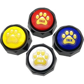 Recordable Talking Buttons, Dog Communication Buttons, Recordable Sound Buttons, Set of 4 Color buzzers, Pet Training Buzzers,Easy to Use, AAA Batteries Inside. (A1-N)