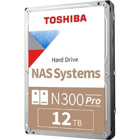 Toshiba N300 PRO 22 تيرابايت NAS للأعمال كبيرة الحجم (حتى 24 فتحة) محرك أقراص ثابتة داخلي 3.5 بوصة - معدل حمل عمل يصل إلى 300 تيرابايت/سنة CMR SATA 6 جيجابايت/ثانية 7200 دورة في الدقيقة 512 ميجابايت ذاكرة تخزين مؤقت - HDWG62CXZSTB