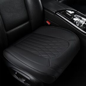 2 Pack Front Car Seat Bottom Covers, Universal Auto Seat Cushions, Nappa Leather Full Wrapping Edge Compatible with Most of Vehicles - SUVs/Sedans/Pickup Trucks, Beige