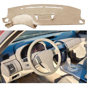 Dash Cover Mat Custom Fit for 2003-2006 Infiniti G35 G35X with Clock Inside, Dashboard Cover Pad Carpet Protector (Beige) Y58