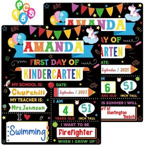 15 عبوة من لافتات اليوم الأول والأخير للمدرسة، لافتة سبورة العودة إلى المدرسة مقاس 30.48 سم × 25.4 سم لليوم الأول والأخير من المدرسة، لافتة دعائم للصور مزدوجة الجوانب لليوم الأول لرياض الأطفال/مرحلة ما قبل المدرسة/الأولاد/البنات in Kuwait