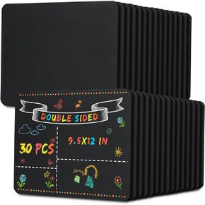30 Pieces 12" x 9" Frameless Black Chalkboard DIY First Day Last Day of School Chalkboard Double Sided Sign Mini Chalkboard for Kids Student Preschool Kindergarten