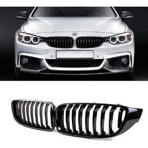 SNA F32 Kidney Grill Compatible for 4 Series F32 F33 F36 (2014-2019) F82 F83 M4 F80 M3 (2015-2019) (Gloss Black Single Slat ABS Grille, 2-pc Set)