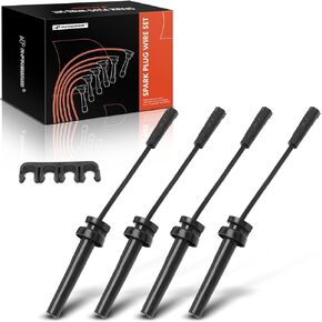 A-Premium Ignition Spark Plug Wires Set of 4 Compatible with Dodge Caravan 2001-2007, Neon 2003, Stratus 2001-2006 & Chrysler Sebring 2001-2006, PT Cruiser 2001-2010, Voyager 2001-2003, 2.0L 2.4L