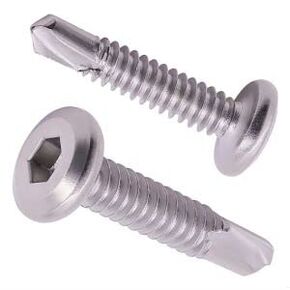 #14 x 3/4" Flat Socket Head Self Drilling Screws, 410 Stainless Steel, Low Profile Socket Head Allen Hex Drive Self Tapping Screws, 30 PCS