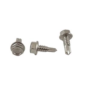 Stainless #14 x 1-1/4" Hex Washer Head Self Drilling Sheet Metal Tek Screws with Drill Point, (3/4" to 2-1/2" Lengths in Listing) 50 Pieces (#14 x 1-1/4 inch)