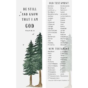 Books of The Bible Christian Bookmark - 20 Pack - Large Print - Made in USA