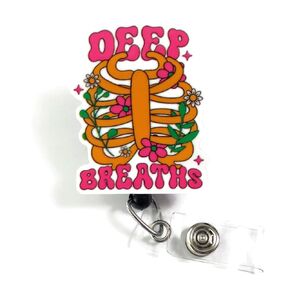 Deep Breaths Badge Reel, Mental Health Badge Reel, Anxiety Awareness Mental Health, Nurse Badge Holder, Funny Respiratory Therapist Badge