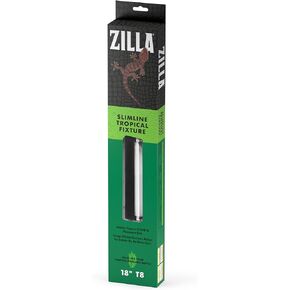Zilla Reptile T8 Slimline Tropical Pet Habitat Light Fixture with 15 Watt Fluorescent Bulb, 18 Inches