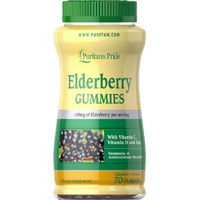 Puritan's Pride Elderberry Gummy with Vitamin C, D & Zinc, Supports The Immune System, 70 ct in Kuwait
