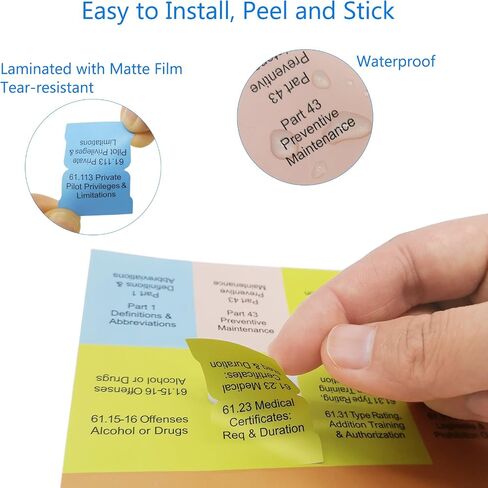FAR AIM Tabs for ASA 2024, 68 Tabs & 12 Blank Tabs, for Private Pilot Exam, Color-Coded and Laminated, with Alignment Guide in Saudi Arabia