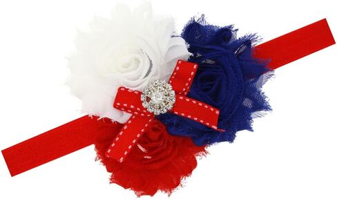 Patriotic Flower Baby Headband 4th of July Flower Hair Band Baby Flag Headwear JHN45 (A5) in Saudi Arabia