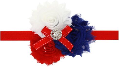 Patriotic Flower Baby Headband 4th of July Flower Hair Band Baby Flag Headwear JHN45 (A5) in Saudi Arabia