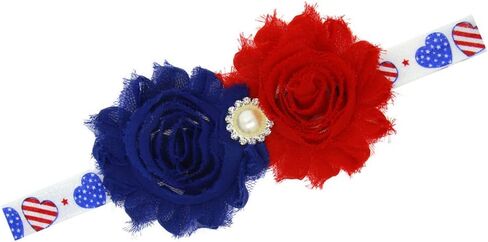 Patriotic Flower Baby Headband 4th of July Flower Hair Band Baby Flag Headwear JHN45 (A5) in Saudi Arabia