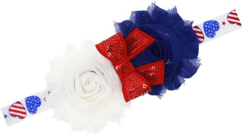 Patriotic Flower Baby Headband 4th of July Flower Hair Band Baby Flag Headwear JHN45 (A5) in Saudi Arabia