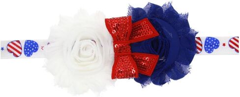 Patriotic Flower Baby Headband 4th of July Flower Hair Band Baby Flag Headwear JHN45 (A5) in Saudi Arabia