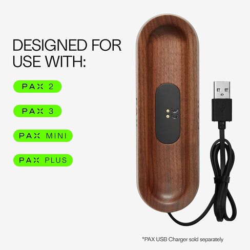 صينية شحن PAX – تصميم من الخشب الصلب للشحن الآمن – متوافق مع أجهزة PAX وشاحن USB PAX – خشب الجوز in Saudi Arabia