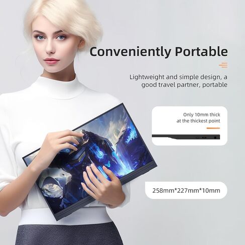 2024 New 15.6" Portable Touchscreen,Portable Monitor Touchscreen, Touch Screen Monitor,HDMI USB-C IPS External Monitor,Ultra Slim Portable Monitor for Laptop Mac Switch Xbox Tablet PC in Saudi Arabia