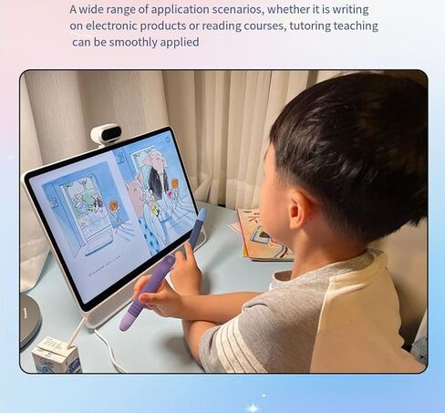 قلم شاشة للأطفال مكون من قطعتين لتحسين إيماءات الكتابة اليدوية متوافق مع أجهزة Ipad وFire Tablet وiPhone وأجهزة Android اللوحية وجميع الأجهزة اللوحية ومواد سيليكون الهاتف (أرجواني + أزرق) in Kuwait