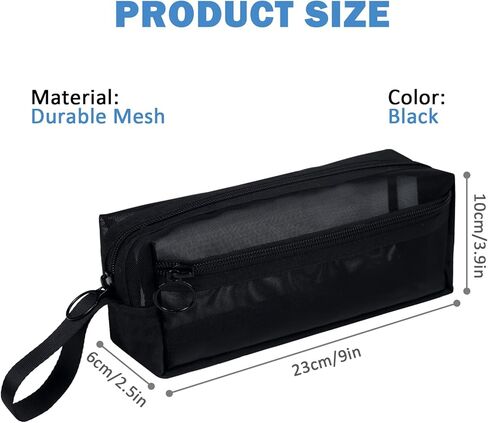 حافظة أقلام رصاص شبكية من Moyad مع سحاب وحقيبة أقلام رصاص ذات سعة كبيرة وحقيبة تنظيم أدوات مكتبية وحقائب أقلام شفافة شفافة وحقائب مستحضرات التجميل للمكتب والعمل والسفر والكبار - عبوة واحدة، أبيض in Kuwait