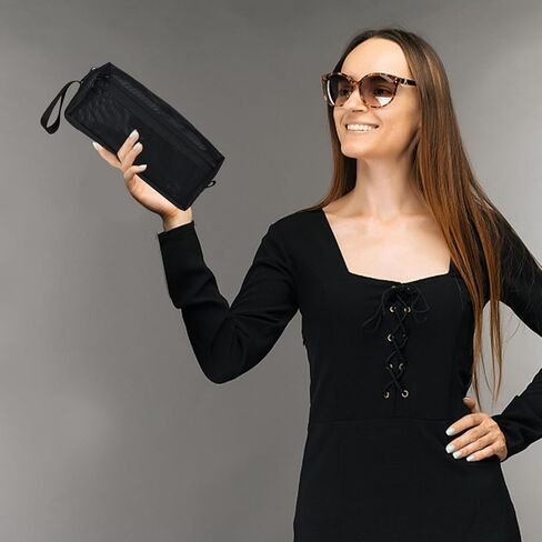 حافظة أقلام رصاص شبكية من Moyad مع سحاب وحقيبة أقلام رصاص ذات سعة كبيرة وحقيبة تنظيم أدوات مكتبية وحقائب أقلام شفافة شفافة وحقائب مستحضرات التجميل للمكتب والعمل والسفر والكبار - عبوة واحدة، أبيض in Kuwait