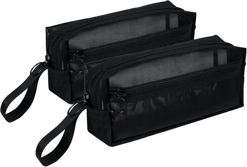 حافظة أقلام رصاص شبكية من Moyad مع سحاب وحقيبة أقلام رصاص ذات سعة كبيرة وحقيبة تنظيم أدوات مكتبية وحقائب أقلام شفافة شفافة وحقائب مستحضرات التجميل للمكتب والعمل والسفر والكبار - عبوة واحدة، أبيض in Kuwait