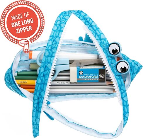 ZIPIT Unicorn Pencil Case for Girls, Cute Pencil Pouch, Holds Up to 30 Pens, Machine Washable, Made of One Long Zipper! (Turquoise Unicorn) in Saudi Arabia