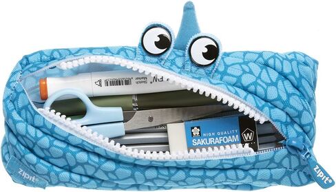 ZIPIT Unicorn Pencil Case for Girls, Cute Pencil Pouch, Holds Up to 30 Pens, Machine Washable, Made of One Long Zipper! (Turquoise Unicorn) in Saudi Arabia