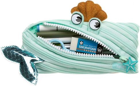 ZIPIT Unicorn Pencil Case for Girls, Cute Pencil Pouch, Holds Up to 30 Pens, Machine Washable, Made of One Long Zipper! (Turquoise Unicorn) in Saudi Arabia