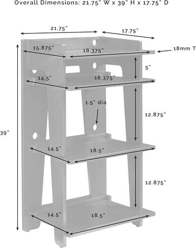 Crosley Furniture Soho Turntable Stand, Gray in Saudi Arabia