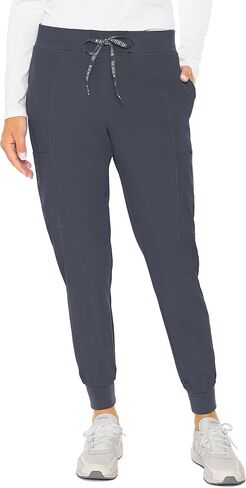 Med Couture Women's Peaches Collection Seamed Jogger Scrub Pant, Pewter, Medium Petite in Saudi Arabia