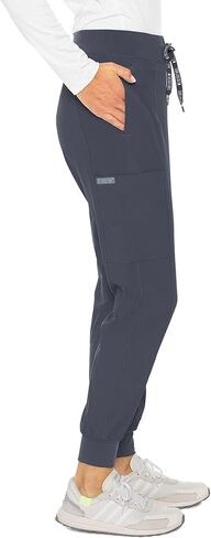 Med Couture Women's Peaches Collection Seamed Jogger Scrub Pant, Pewter, Medium Petite in Saudi Arabia