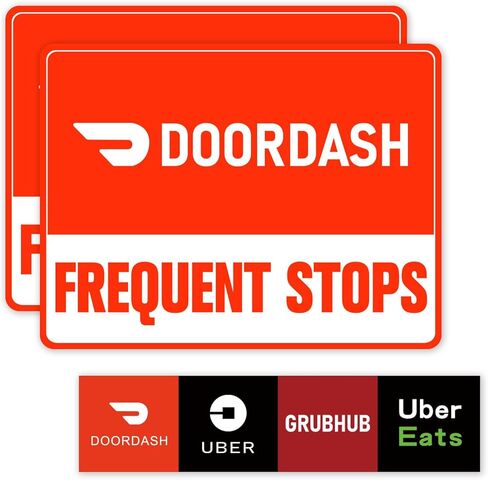 مغناطيس السيارة DoorDash ومغناطيس الطعام لتوصيل الطعام - مغناطيسي قوي 2 عبوة 20 × 25 سم (7.8 × 9.8 بوصة) + 1 عبوة صغيرة الحجم 6 × 25 (2.4 × 9.8 بوصة) in Kuwait