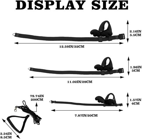 Budgerigar Harness and Leash, Adjustable Parrot Bird Training Design Anti-Bite, Bird Nylon Rope with Cute Wing for Budgerigar and Same Size Birds (S, Black) in Saudi Arabia