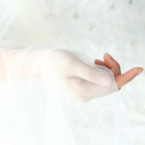 الحجاب الزفاف Edary مع مشط حجاب الزفاف قطع حافة تول الزفاف قطرة الحجاب 1 الطبقة الحجاب الأبيض طول الكوع الحجاب العروس للنساء in Kuwait