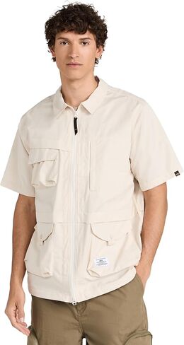 جاكيت قميص رجالي بأكمام قصيرة ومتعدد الجيوب بسحّاب من Alpha Industries in Kuwait