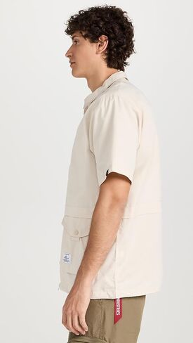 جاكيت قميص رجالي بأكمام قصيرة ومتعدد الجيوب بسحّاب من Alpha Industries in Kuwait