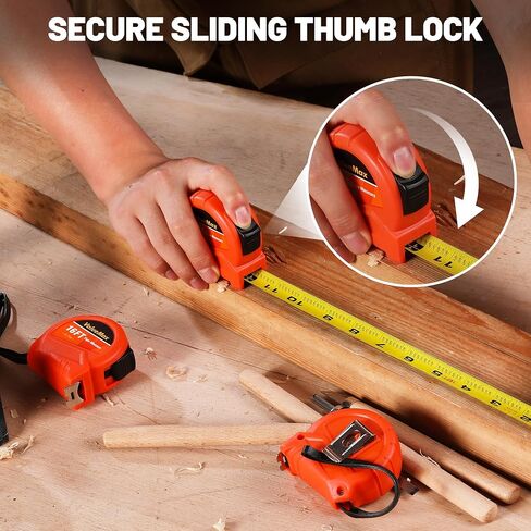 ValueMax Tape Measure 16FT with Fractions 1/8, 3 Pack Retractable Easy Read Measuring Tape, Imperial Pocket Measurement Tape with Metal Belt Clip for Construction, Contractor, Carpenter, Woodworking in Saudi Arabia