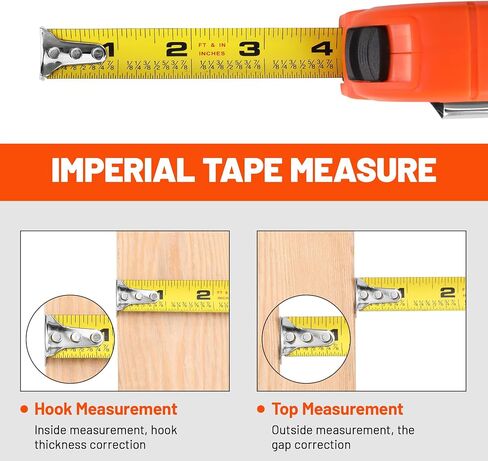 ValueMax Tape Measure 16FT with Fractions 1/8, 3 Pack Retractable Easy Read Measuring Tape, Imperial Pocket Measurement Tape with Metal Belt Clip for Construction, Contractor, Carpenter, Woodworking in Saudi Arabia