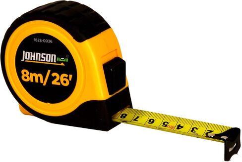 جونسون Level & Tool 1828-0010 شريط طاقة متري/بوصة، 3 م/10 بوصة، أسود/أصفر، شريط واحد in Kuwait