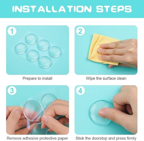 Door Stop, 6PCS Door Stoppers for Wall Reusable Door Knob Wall Protector with Self Strong Adhesive,Shock Absorbent for Home, Office, Wall Protector from Door Knobs in Saudi Arabia
