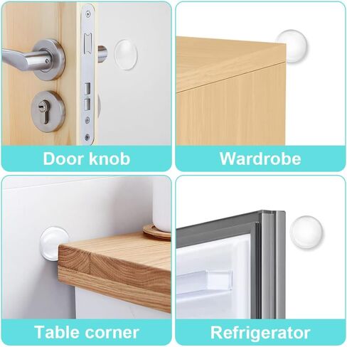 Door Stop, 6PCS Door Stoppers for Wall Reusable Door Knob Wall Protector with Self Strong Adhesive,Shock Absorbent for Home, Office, Wall Protector from Door Knobs in Saudi Arabia