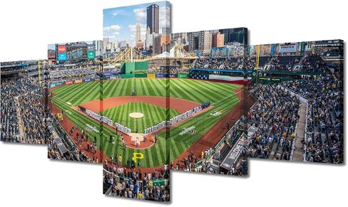 TUMOVO Sports Stadium Canvas Wall Art Wrigley Field in Chicago Paintings Chicago Prints on Canvas Modern Artwork Pictures for Living Room Bedroom Wall Decor Giclee Framed Ready to Hang, 60" Wx40 H in Saudi Arabia